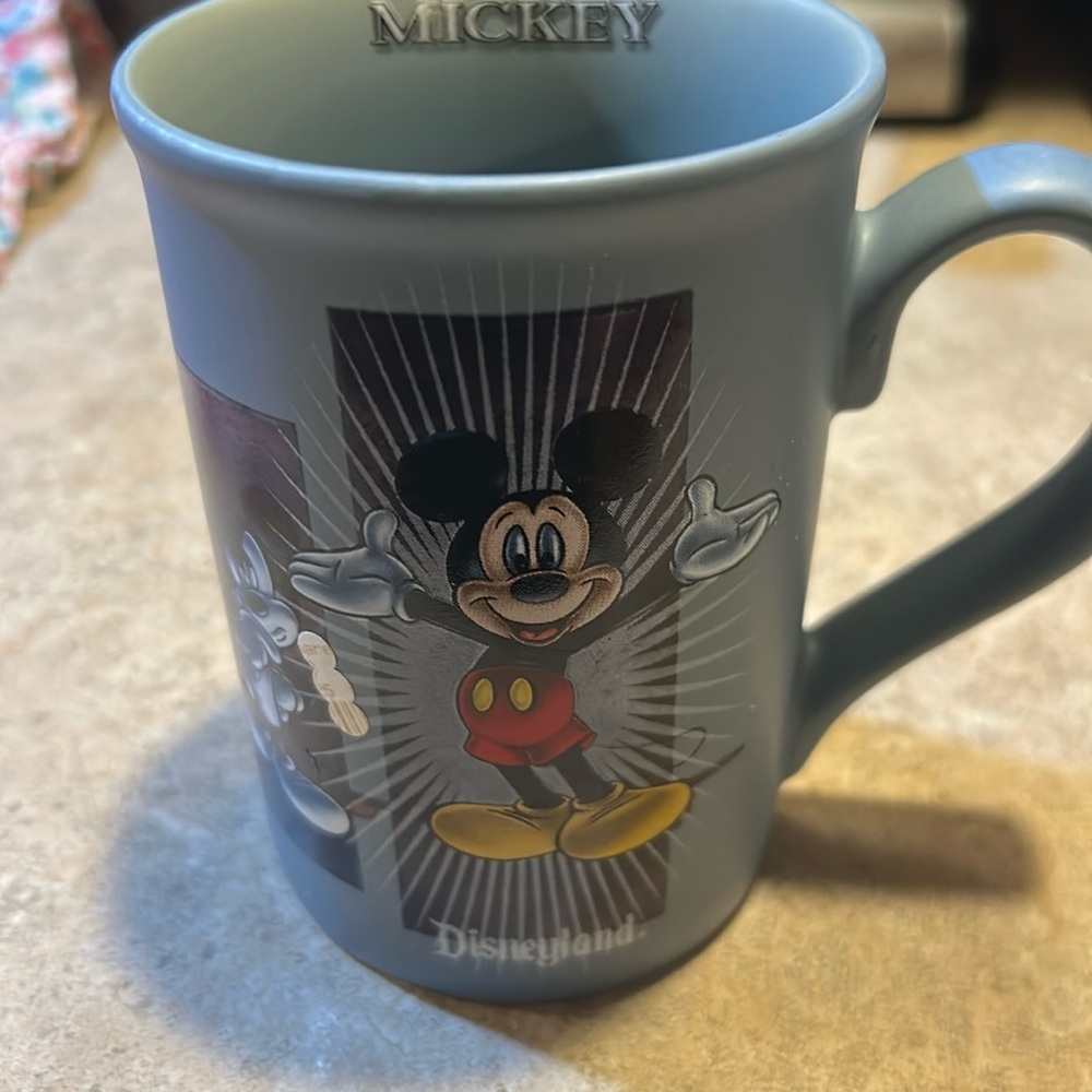 WALT DISNEY WORLD MICKEY MOUSE SLATE BLUE COFFEE  TEA MUG/CUP DISNEY PARKS 12OZ.